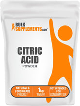 BulkSupplements Acide Citrique poudre – bouteille 1 kg, pratique pour cuisine et conservation.