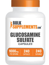 BulkSupplements Glucosamine Sulfate Capsules affichées en flacon, soutien potentiel des articulations.