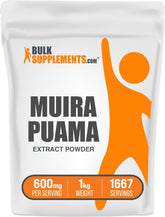 Muira Puama BulkSupplements Extrait Poudre flacon pratique pour usage quotidien