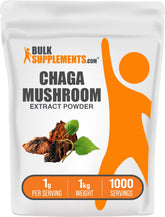 BulkSupplements Poudre chaga dans emballage 1 kg, pratique pour dosage quotidien