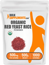 Poudre BulkSupplements Riz Rouge Fermenté, facile à incorporer dans les smoothies quotidiens.