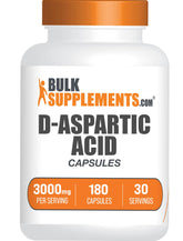 BulkSupplements Acide D-Aspartique – présentation des gélules 3000 mg pour l'entraînement
