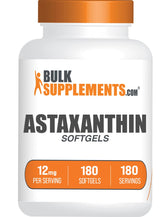 BulkSupplements Astaxanthine 12 mg, bouteille de capsules molles, soutien quotidien d'un antioxydant naturel