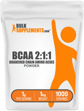 BulkSupplements BCAA 2:1:1 bouteille de poudre pour l’entraînement