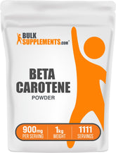 Bulksupplements Beta Carotene : emballage clair pour vérifier rapidement les ingrédients.