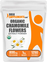 BulkSupplements Poudre d’extrait de camomille biologique dans un bocal, détente naturelle