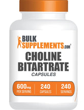 BulkSupplements Choline Bitartrate 600 mg, gélules faciles à intégrer dans votre routine.