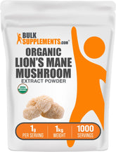 BulkSupplements criniere de lion - flacon; poudre pratique pour l'intégration quotidienne.