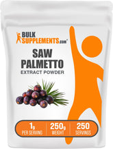 BulkSupplements Saw Palmetto Extrait Poudre en bouteille, pratique pour votre routine vegan.