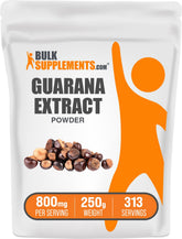 Bulksupplements Guarana Extract Poudre – portion de 800 mg pour énergie naturelle possible.
