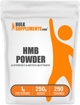 BulkSupplements HMB en poudre dans une bouteille pratique pour l'entraînement.