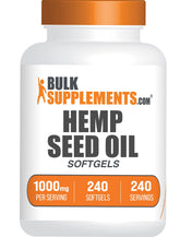 BulkSupplements huile de chanvre Softgels, bouteille 1000 mg, pratique pour votre routine quotidienne.