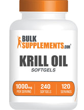 BulkSupplements huile krill 1000mg – flacon, soutien potentiel au bien-être quotidien.