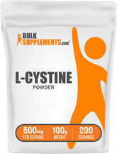 BulkSupplements L-Cystine Poudre dans un bocal, facile à intégrer au quotidien.