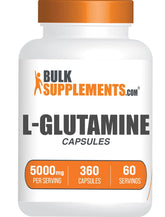 BulkSupplements L-Glutamine Capsules dans le flacon, pratique pour routine sportive.