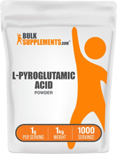 Bulksupplements Acide pyroglutamique L en poudre, boîte 1 kg pour usage quotidien.