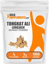 Bulksupplements Longjack extrait poudre, flacon pratique pour une utilisation quotidienne.