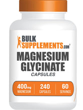 Bulksupplements Magnésium Glycinate Capsules en bouteille, soutien au bien-être quotidien.