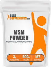 Bulksupplements MSM bouteille pour dosage facile au quotidien.