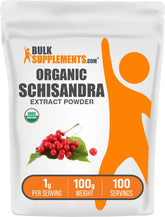 Bulksupplements Organic Schisandra Extract — poudre pratique pour intégration facile dans la routine.