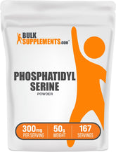 Bulksupplements Phosphatidylserine poudre emballage 50 g, soutien potentiel au bien-être quotidien.