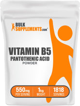 BulkSupplements Poudre B5 dans un flacon, pratique pour l’apport quotidien.