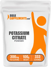 BulkSupplements Poudre citrate de potassium dans emballage, pratique pour votre routine quotidienne.