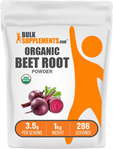 BulkSupplements Poudre de betterave bio 1 kg, nutriments pour l'énergie naturelle.