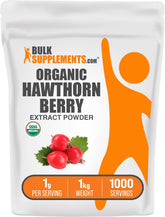 BulkSupplements Poudre d'extrait baie d'aubépine biologique: nutriments naturels pour le quotidien.