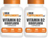 BulkSupplements Riboflavine 400 mg : capsules en bouteille, pratique pour routine quotidienne