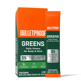 Bulletproof Greens, boîte 15 sachets, pratique pour un apport végétal quotidien.