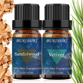 Buriburi huile santal, flacon ambré 10 ml prêt à diffuser.