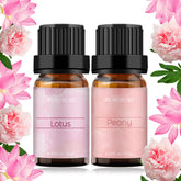 Buriburi huile essentielle lotus en bouteille ambrée prête à diffuser l'arôme floral.