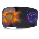 CAKKA masque sommeil chauffant avec écouteurs Bluetooth, vue avant, écoute en douceur.