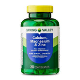 Calcium Magnésium Zinc D3 - bouteille de caplets enrobés pour le soutien des os