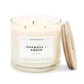 Calyan Oakmoss & Amber Bougie 3 mèches emballage élégant pour ambiance chaleureuse