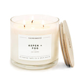 Bougie Calyan Wax Co Aspen et Brouillard, 3 mèches, ambiance chaleureuse