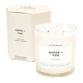 Calyan Wax Co Aspen et Fog – bougie à deux mèches en verre pour ambiance chaleureuse