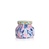 Capri Blue bougie volcanique dans un bocal, ambiance tropicale durable.