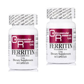 Cardiovascular Research Ferritin — bouteille, gélules faciles à avaler pour routine quotidienne.