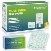 Carethetic 5-panel test amphetamines-boite: emballage discret pour test à domicile.