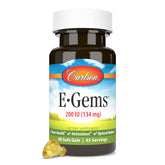 Carlson E-Gems : flacon de capsules à vitamine E naturelle pour le bien-être quotidien.
