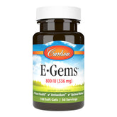 Carlson E-Gems bouteille de 50 gélules pour un apport quotidien en vitamine E naturelle