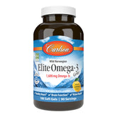 Carlson Elite Omega-3 Gems – bouteille citron, gélules faciles à avaler pour l'apport oméga-3.