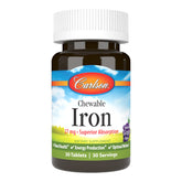 Carlson fer à mâcher 27 mg au goût raisin pour soutien nutritif.