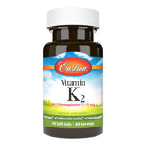 Carlson K2 MK-7, bouteille montrant l'étiquette et soutien potentiel des os