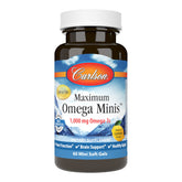Carlson Maximum Omega Minis - bouteille citron, saveur et bien-être potentiel.