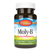 Carlson Moly-B sur etiquette de bouteille, potentiel soutien du metabolisme des graisses