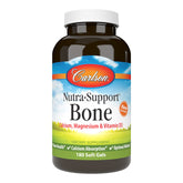 Carlson Nutra-Support Os : bouteille de gélules molles favorisant le soutien des os et l'absorption du calcium.