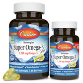 Carlson Super Omega-3 Gems – bouteille; riche en EPA et DHA pour le cœur.